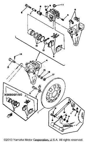 Rear Disc Brake Caliper Schematic