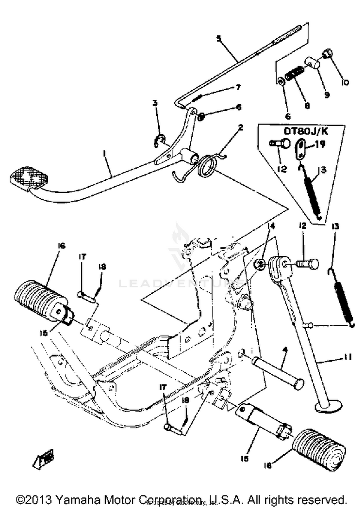 Stand - Footrest   Dt80h - J - K Schematic