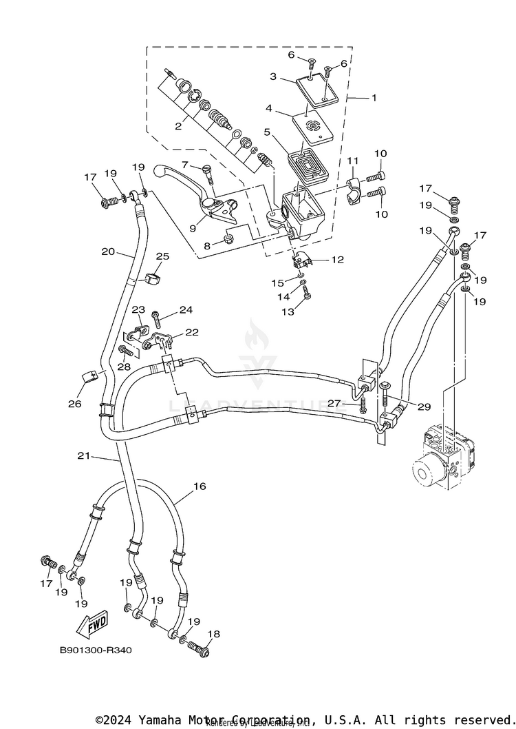 Front Master Cylinder Schematic