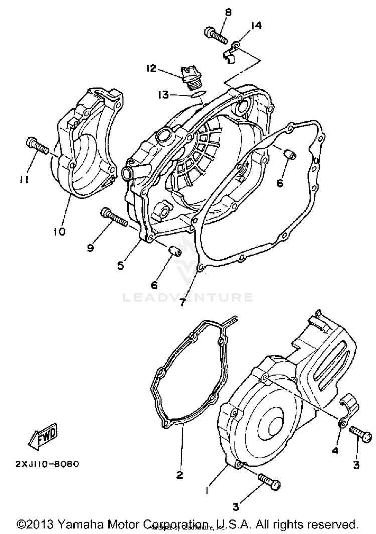 Crankcase Cover 1 BLASTER - YFS200B - 1991 Schematic