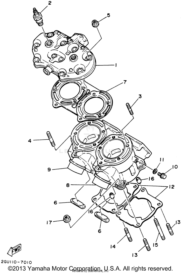 Cylinder BANSHEE - YFZ350F - 1994 Schematic