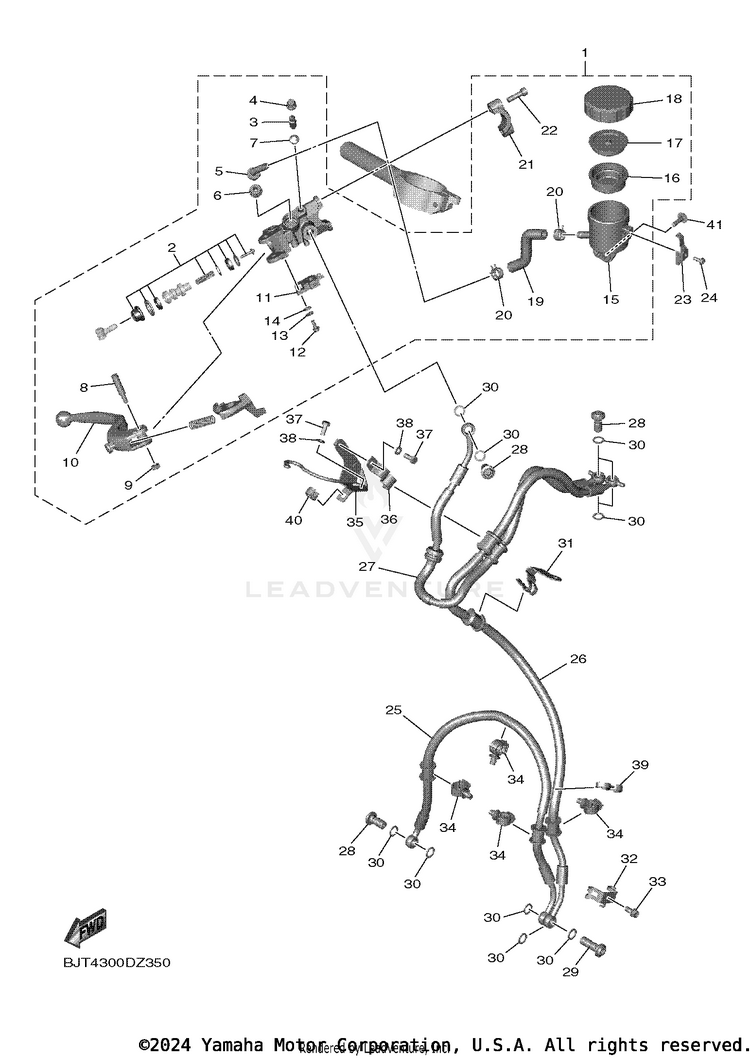 Front Master Cylinder YZFR7 - YZFR7SCB - 2025 Schematic
