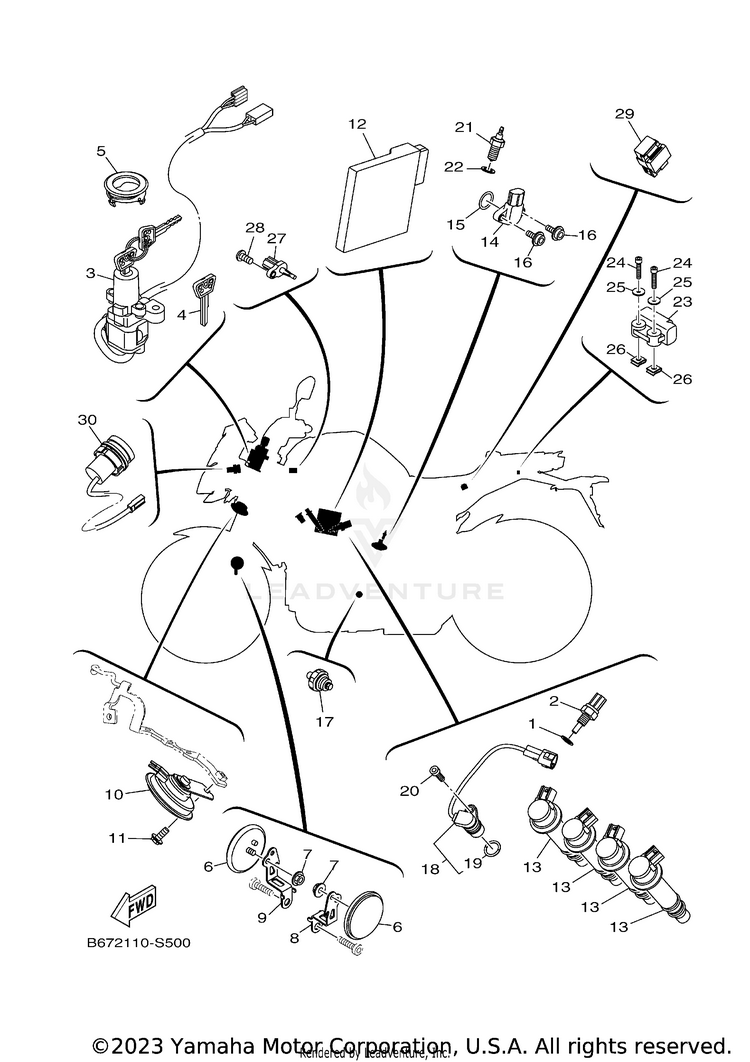 Electrical 1 FZ10 - FZ10HCB - 2017 Schematic