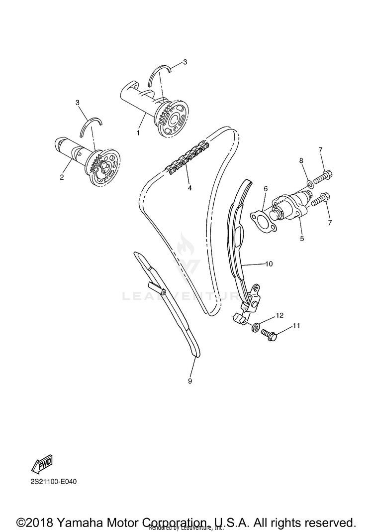 Camshaft Chain YZ450F - YZ450FV - 2006 Schematic
