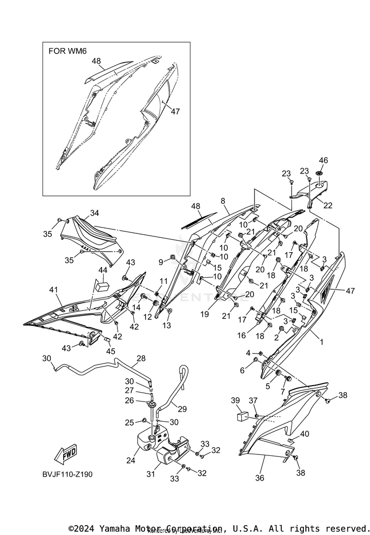 Side Cover YZFR3 ABS - YZFR3ARL - 2024 Schematic