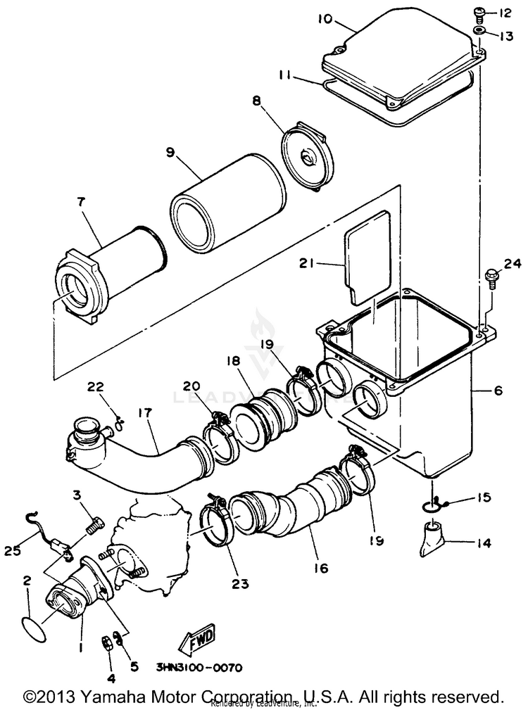 Air Filter BIG BEAR (ME & NH Only) - YFM350FWD_MNH - 1992 Schematic