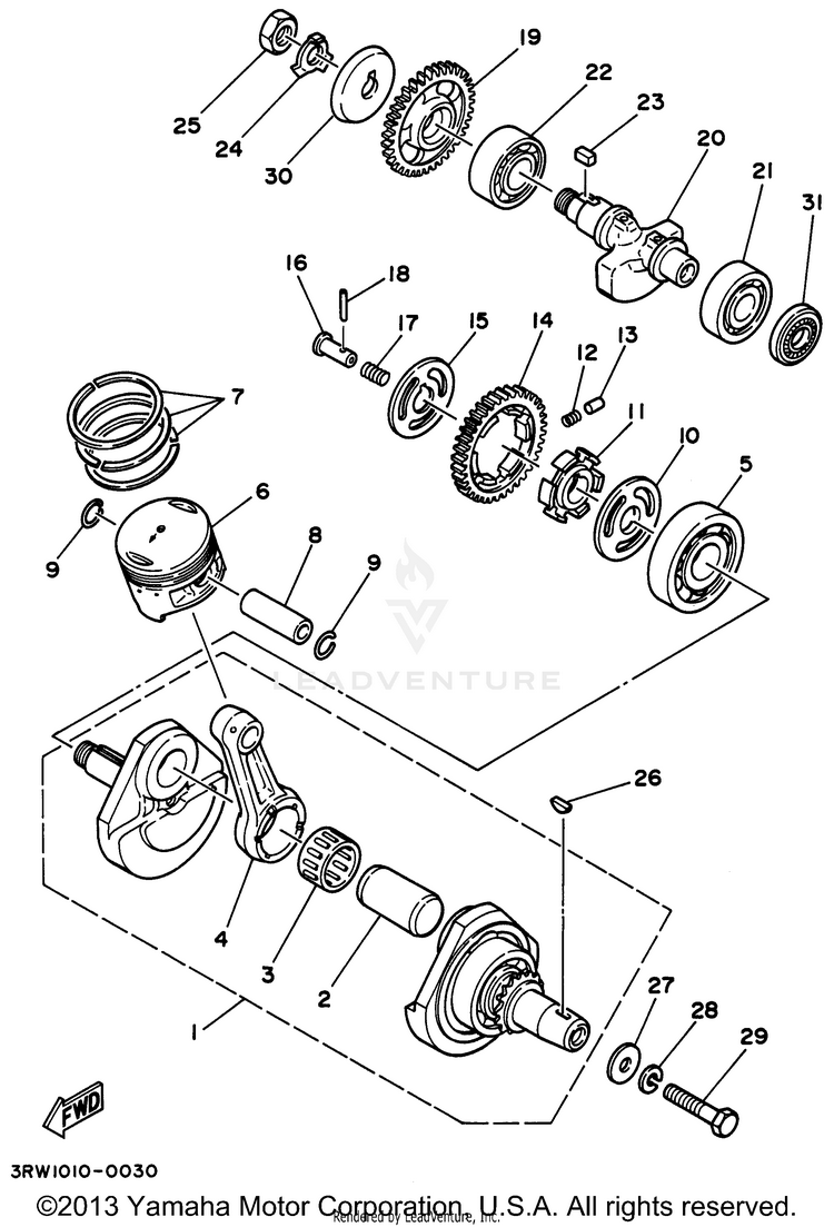 Crankshaft Piston Schematic