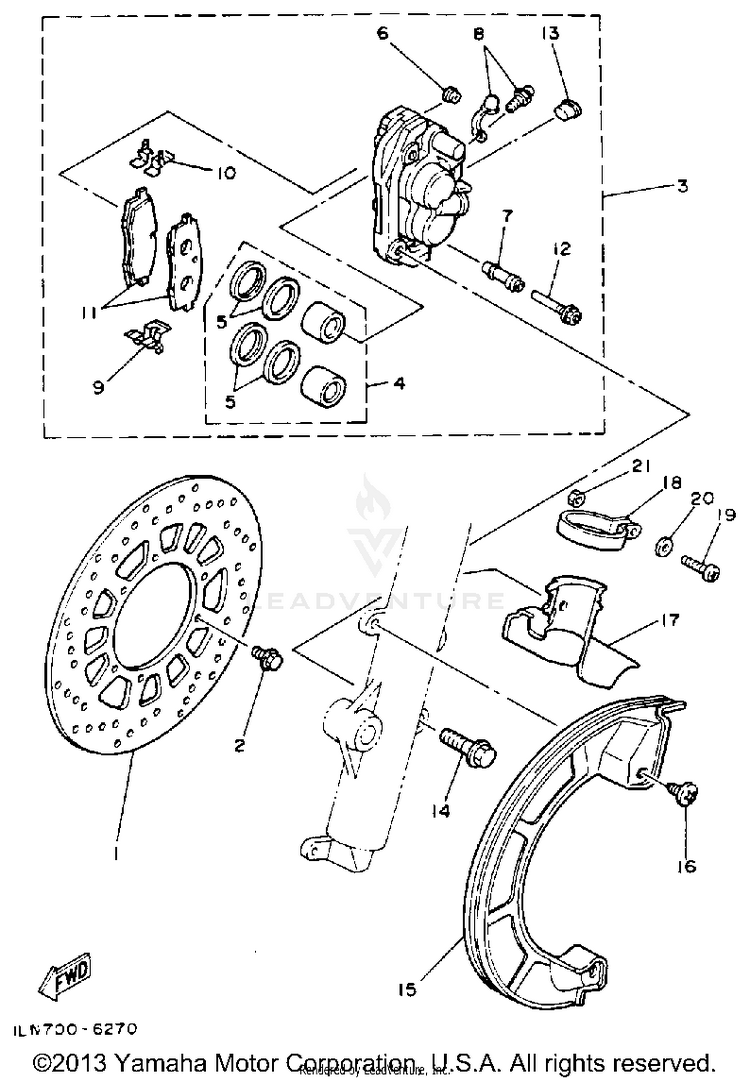 Front Brake - Caliper Schematic