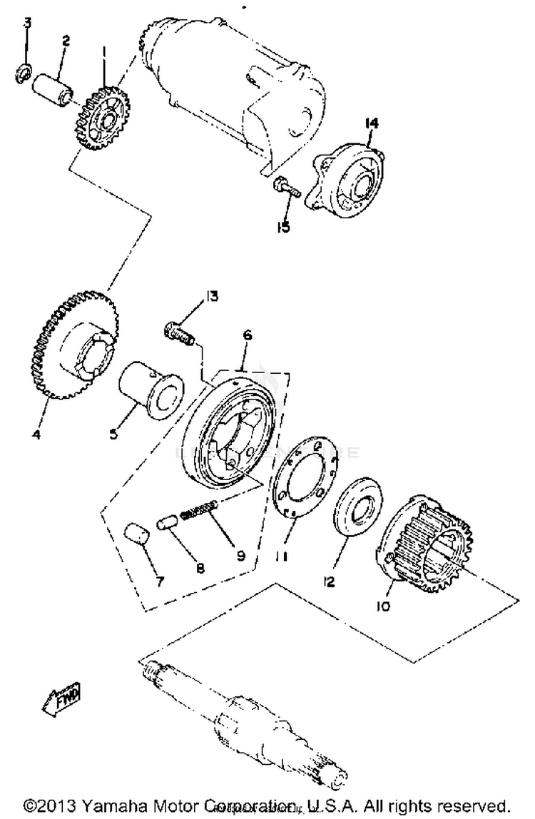 Starter Clutch XS1100H - 1981 Schematic