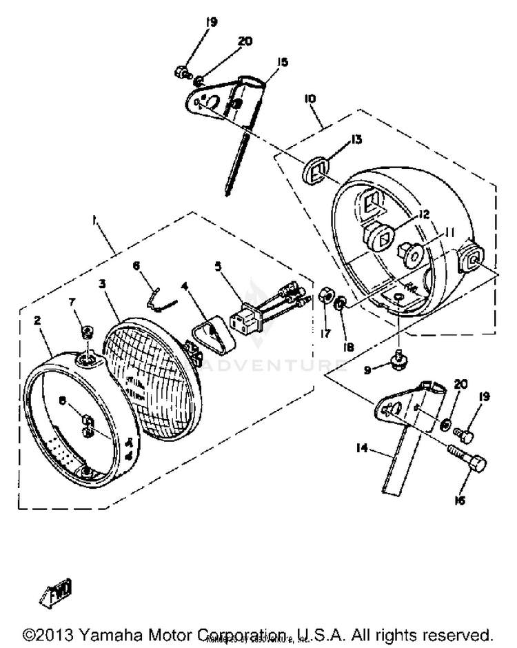Headlight   Dt80h - J - K Schematic