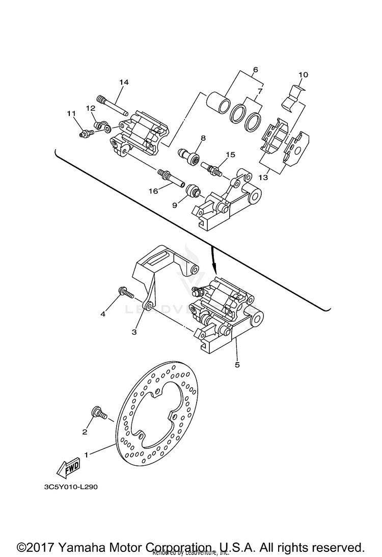 Rear Brake Caliper Schematic