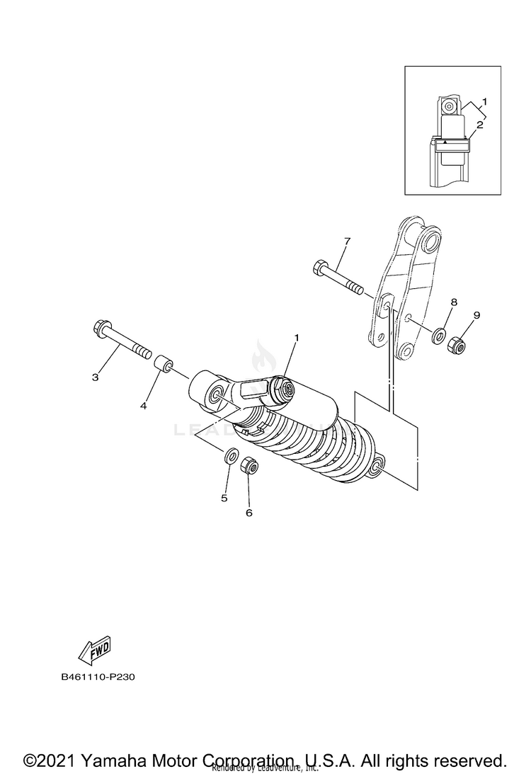 Rear Suspension RAPTOR 700R - YFM70RSCML - 2021 Schematic