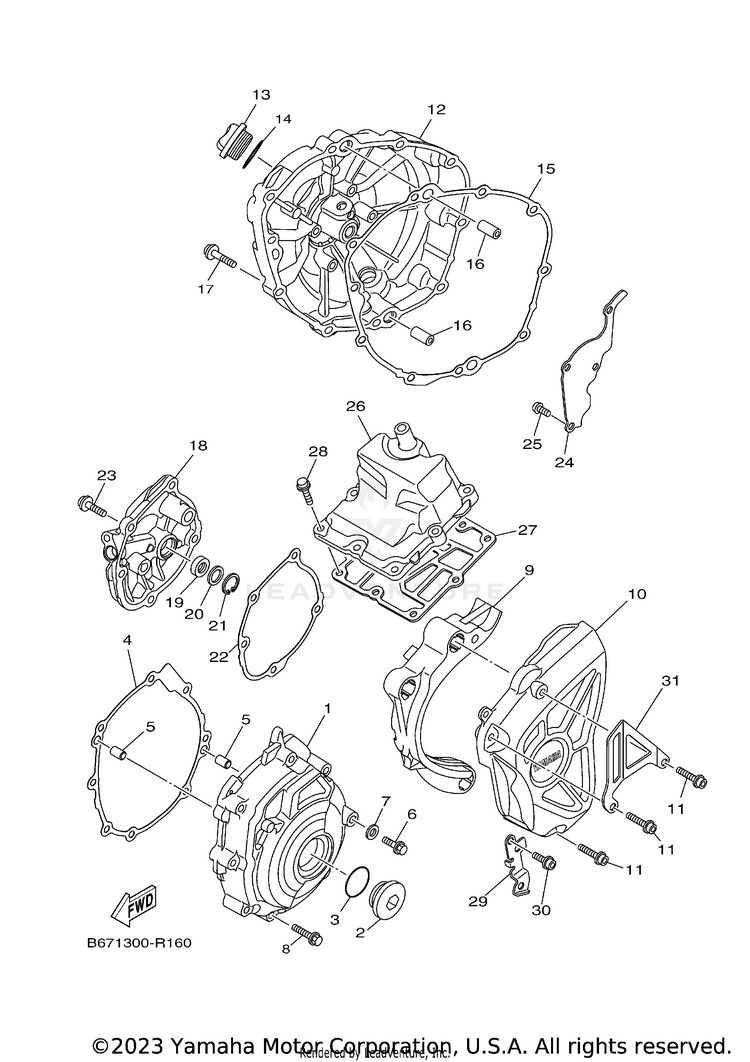 Crankcase Cover 1 FZ10 - FZ10HCB - 2017 Schematic
