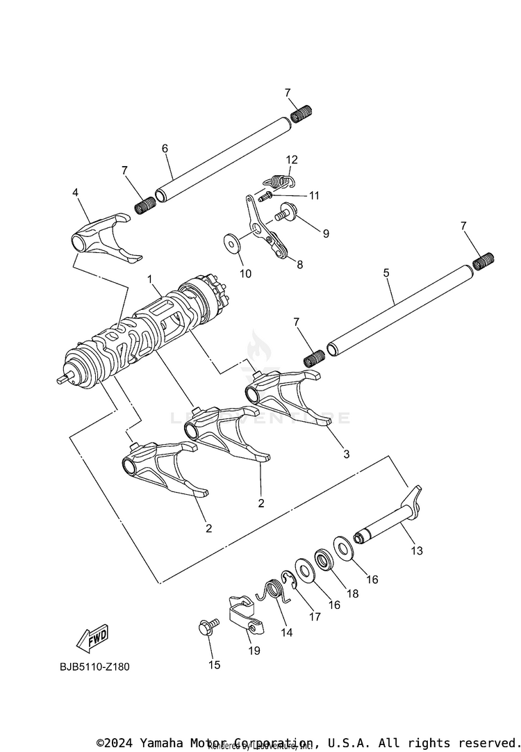 Shift Cam & Fork Schematic