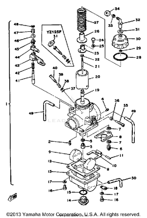Carburetor Yz125e - F Schematic