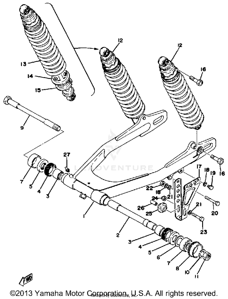 Swing Arm - Rear Shocks Schematic