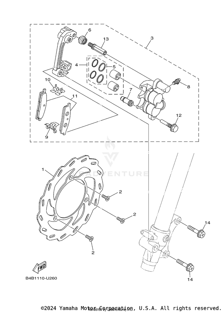 Front Brake Caliper Schematic
