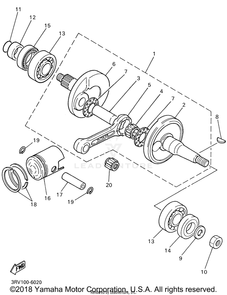 Crankshaft Piston Schematic