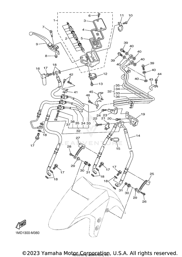 Front Master Cylinder Schematic