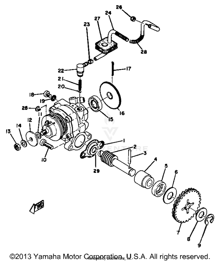 Oil Pump GT80A - 1974 Schematic