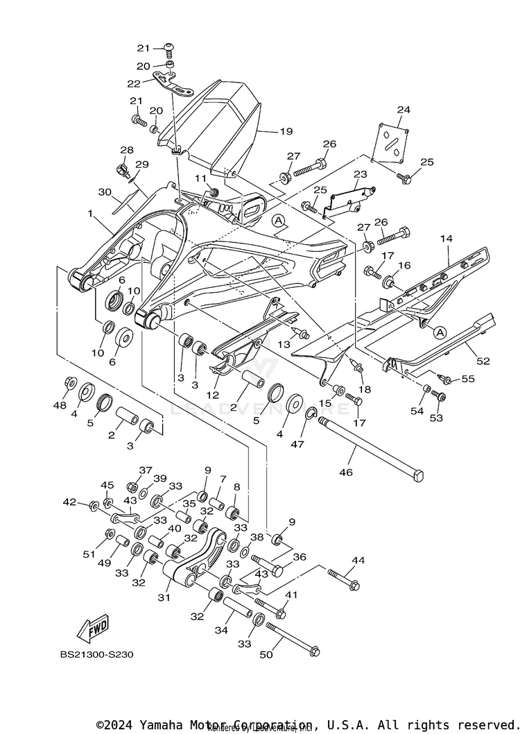 Rear Arm MT09 CA - MT09JCB - 2018 Schematic