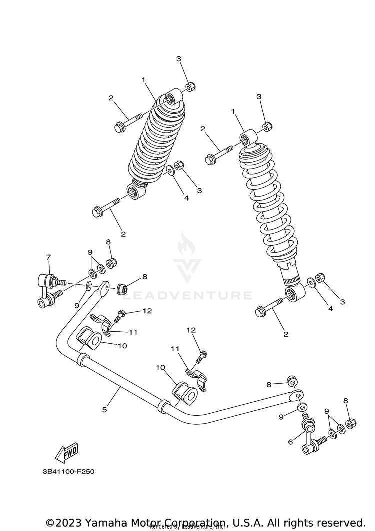Rear Suspension 700 FI  EPS 4WD SPECIAL EDITION - YFM7FGPSEZ - 2010 Schematic