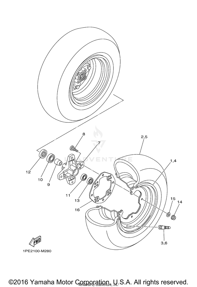 Front Wheel RAPTOR 700R SPECIAL EDITION - YFM7RSEDB - 2013 Schematic