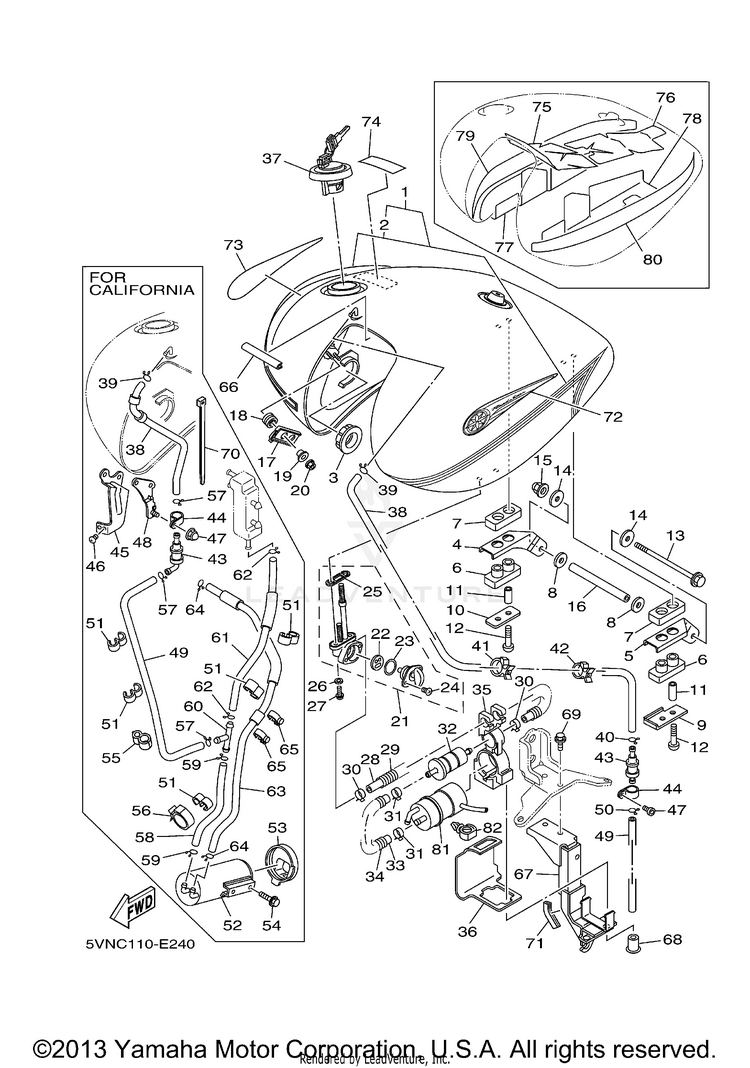 Fuel Tank ROAD STAR SPOKE CA - XV17AVC - 2006 Schematic