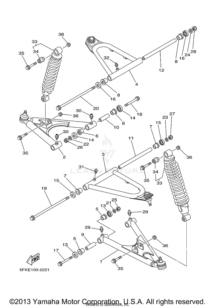 Front Suspension Wheel BANSHEE - YFZ350R - 2003 Schematic