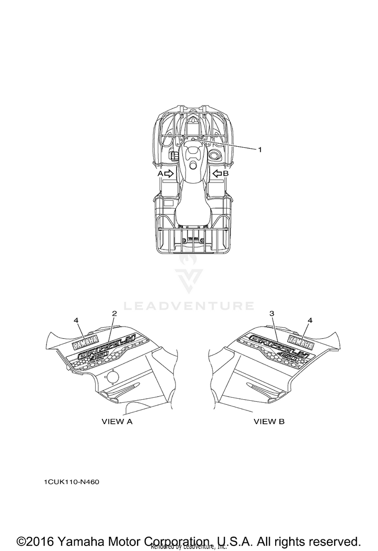 Graphics GRIZZLY 450 - YFM450DEG - 2014 Schematic