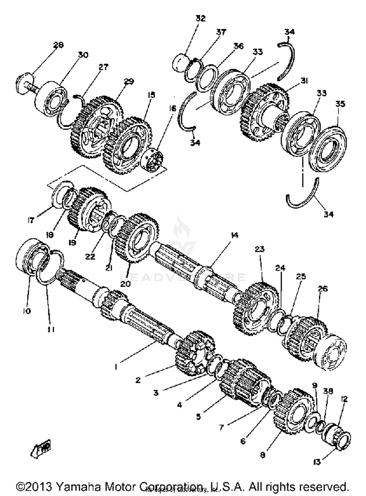 Transmission XS1100SG - 1980 Schematic