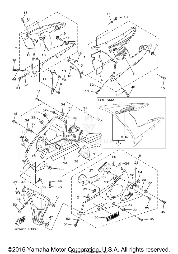 Cowling 2 YZFR6S - YZFR6SYCB - 2009 Schematic