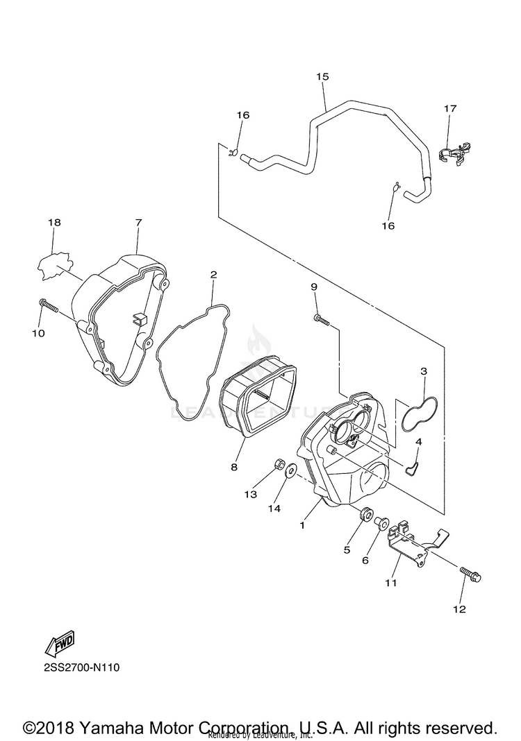 Intake 2 STRYKER - XVS13CFCR - 2015 Schematic