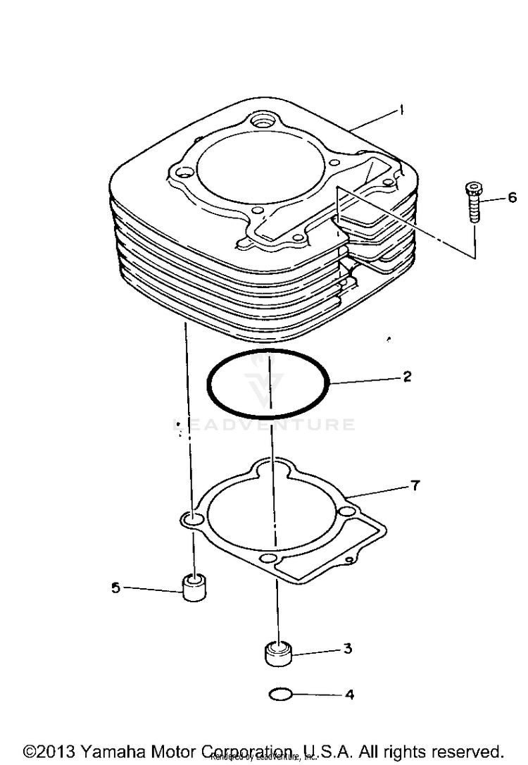 Cylinder BIG BEAR 4WD - YFM350FWB - 1991 Schematic