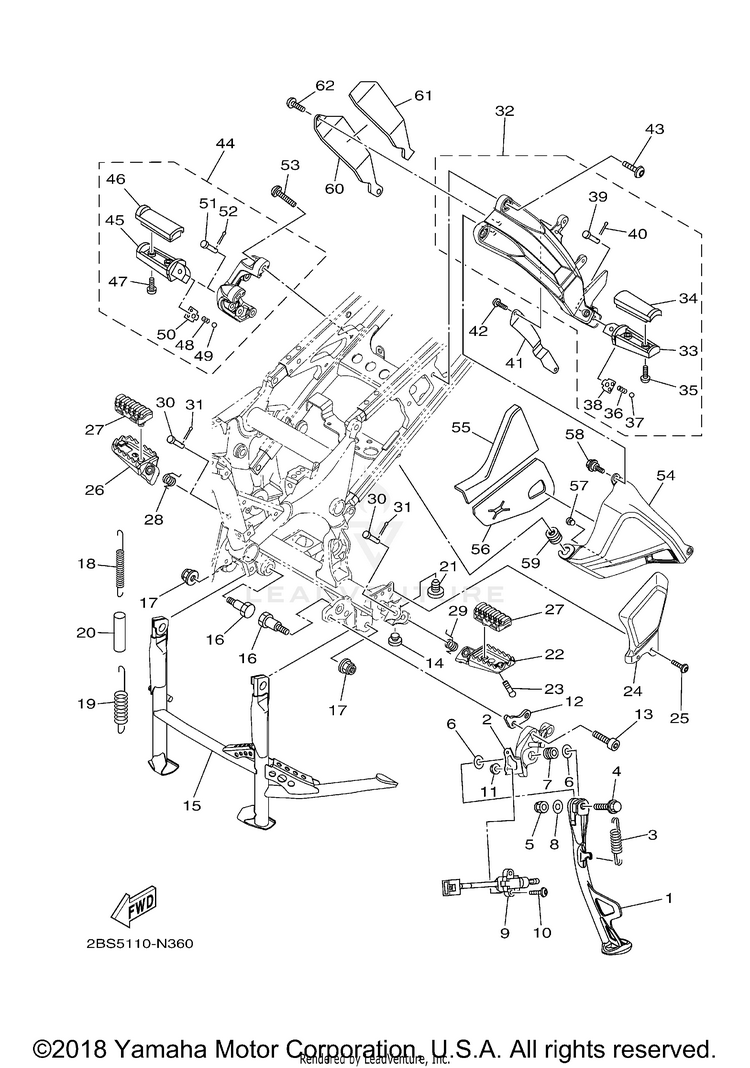 Stand Footrest SUPER TENERE - XTZ12HCL - 2017 Schematic