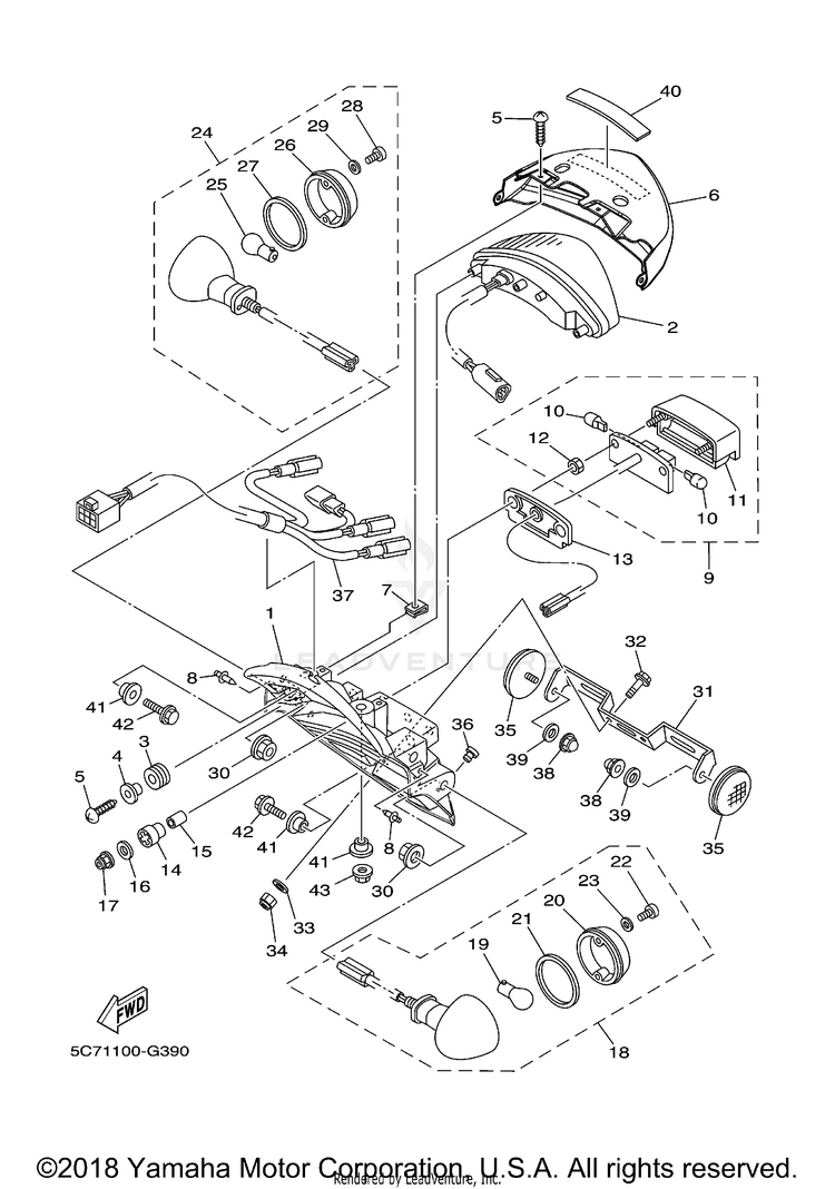 Taillight RAIDER S - XV19CSACB - 2011 Schematic