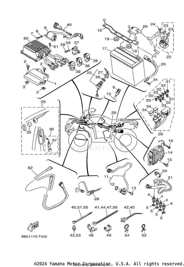 Electrical 1 KODIAK 450 EPS 4WD H - YFM45KPHJF - 2018 Schematic