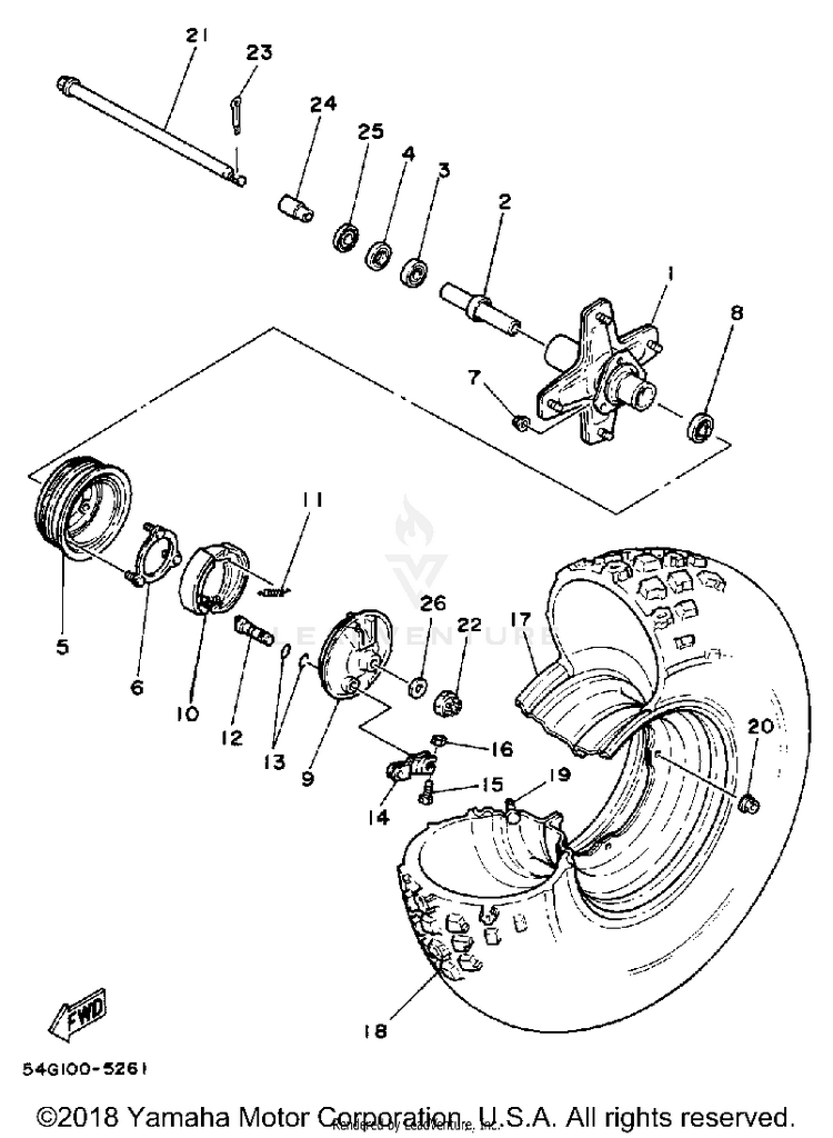 Front Wheel BIG WHEEL - BW200S - 1986 Schematic