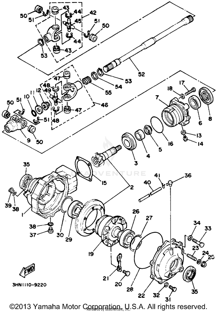 Front Differential BIG BEAR (ME & NH Only) - YFM350FWD_MNH - 1992 Schematic