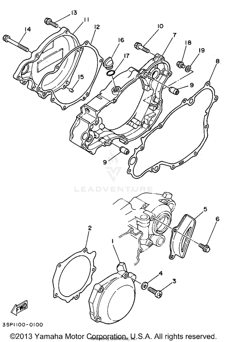 Crankcase Cover 1 Schematic