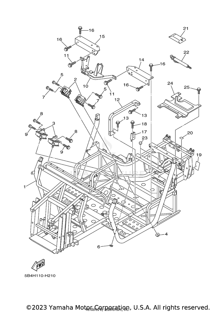Frame RHINO 700 FI  SPECIA - YXR7FSEYB - 2009 Schematic