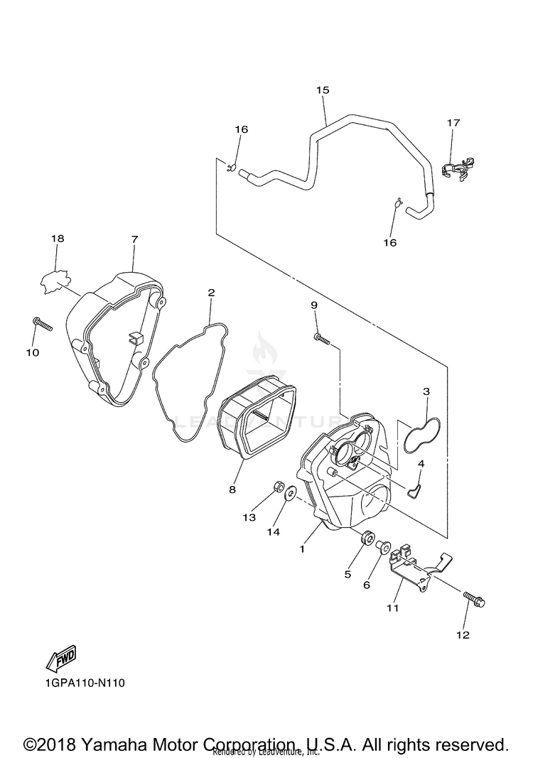 Intake 2 STRYKER - XVS13CECGY - 2014 Schematic