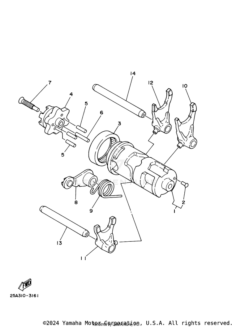 Shift Cam & Fork Schematic