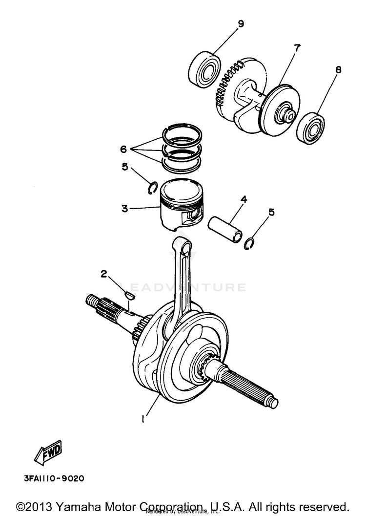 Crankshaft Piston Schematic
