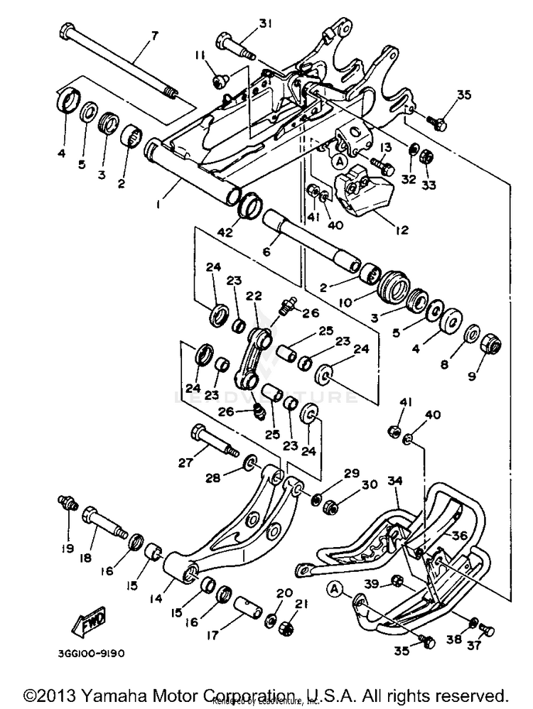 Rear Arm BANSHEE - YFZ350G_MN - 1995 Schematic