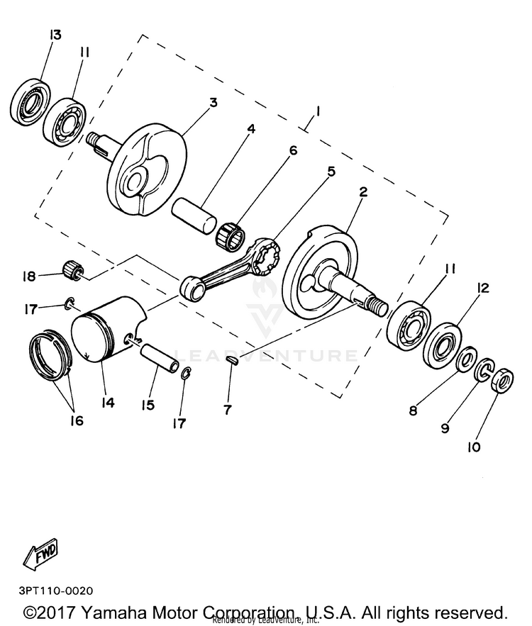 Crankshaft Piston Schematic