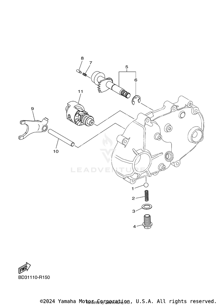 Shift Cam & Fork Schematic