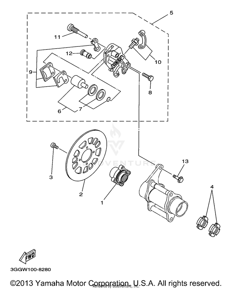 Rear Brake Caliper Schematic