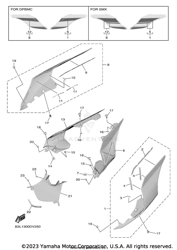 Side Cover YZFR1 - YZFR1LCB - 2020 Schematic