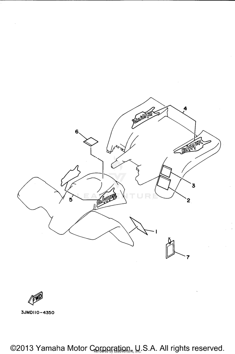 Emblem Label BLASTER - YFS200G_MN - 1995 Schematic